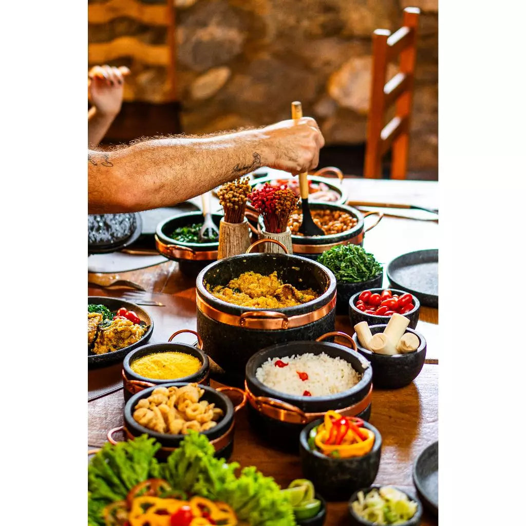 Juego de 14 ollas de esteatita